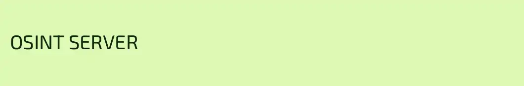 OSINT SERVER